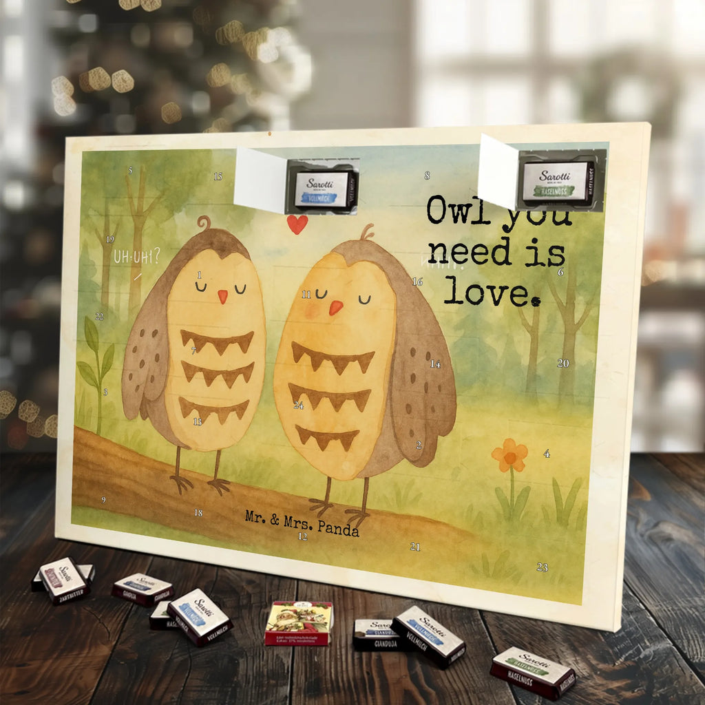 Chocolate advent calendar owls Love Design gift ideas, birthday present, forest animal, bird, nocturnal, illustrated, romantic gift, owl decor, Love saying, Wedding saying, Friend, Owl decoration, Girlfriend gift, Pun funny