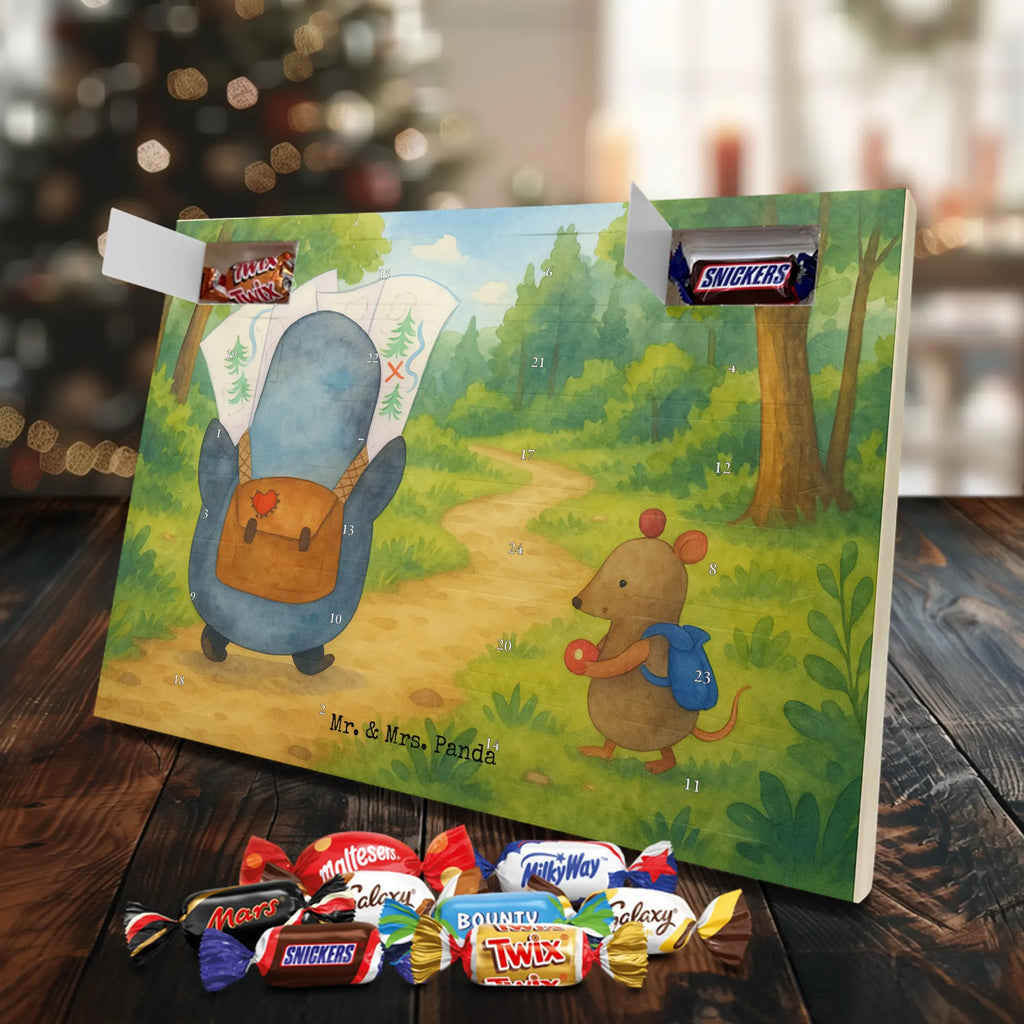 Chocolate advent calendar Penguin & Mouse Hiker Design North Pole, Penguins, adventurer, hiking, adventure, penguins, road trip, excursion