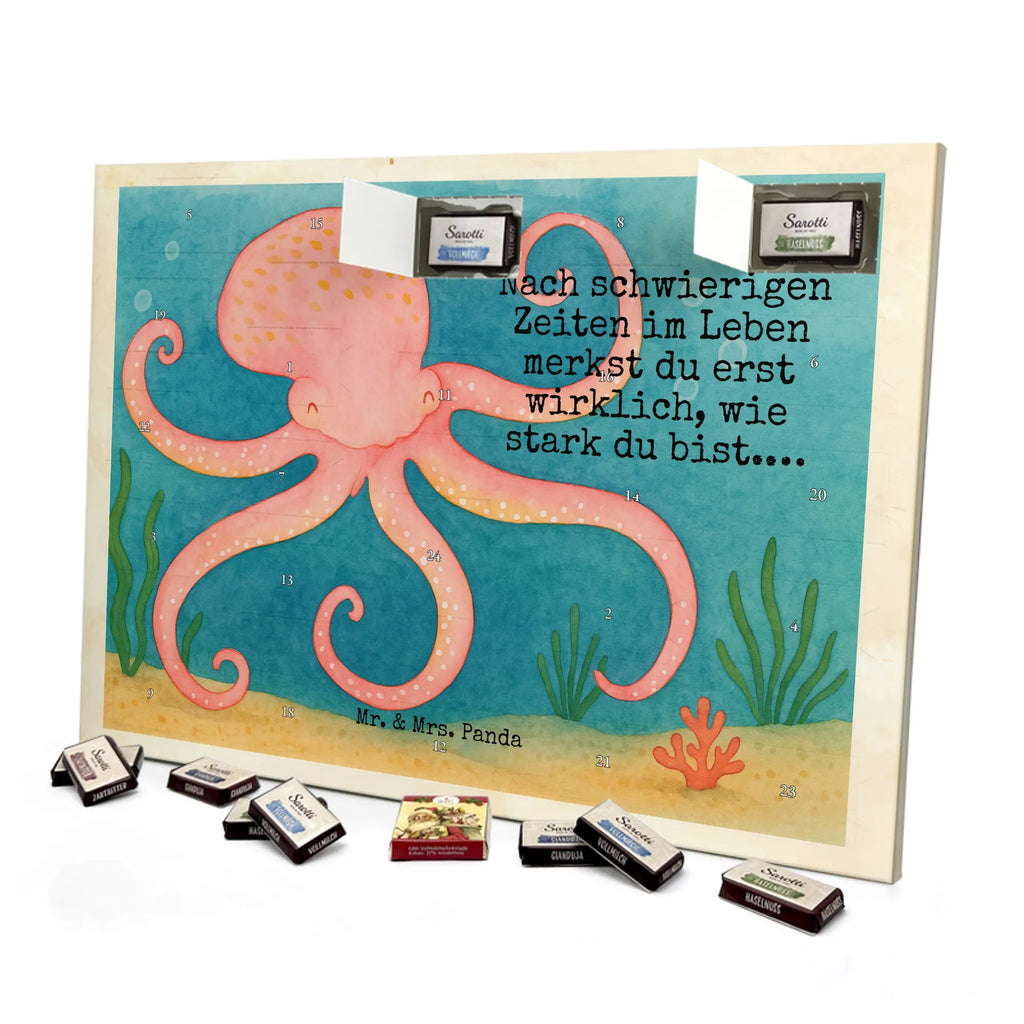 Chocolate advent calendar Squid Design card, gift ideas, gifts, small animals, cute, cute animal motives, hand drawn, funny sayings, good mood, special gifts, animal lover, ocean, water, octopus, arms, sea animal, squid