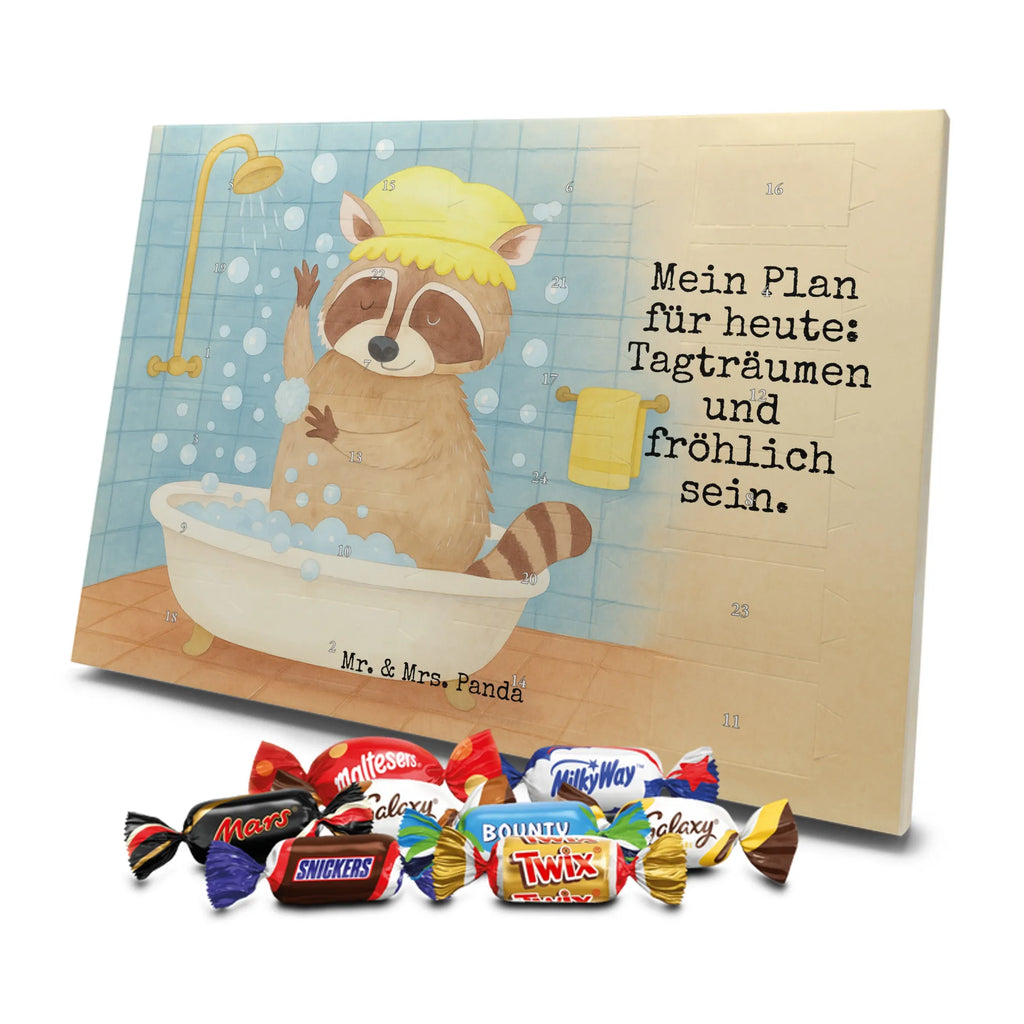 Chocolate advent calendar Raccoon Design card, gift ideas, gifts, small animals, cute, cute animal motives, hand drawn, funny sayings, good mood, special gifts, animal lover, daydreaming, raccoon, soap bubbles, wash