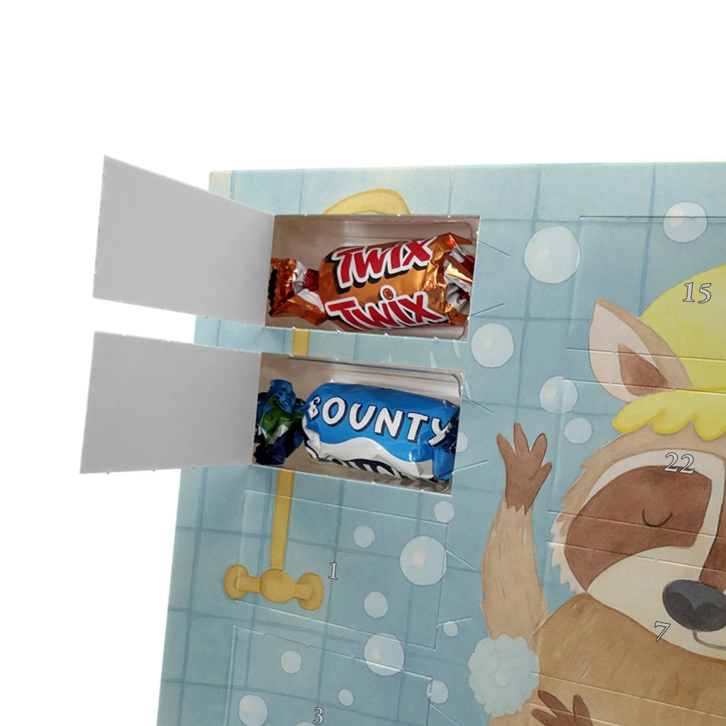 Chocolate advent calendar Raccoon Design card, gift ideas, gifts, small animals, cute, cute animal motives, hand drawn, funny sayings, good mood, special gifts, animal lover, daydreaming, raccoon, soap bubbles, wash