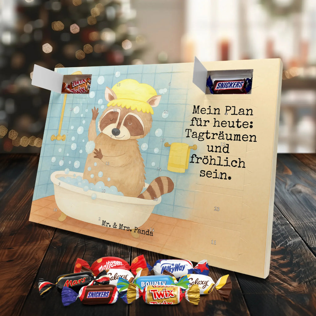 Chocolate advent calendar Raccoon Design card, gift ideas, gifts, small animals, cute, cute animal motives, hand drawn, funny sayings, good mood, special gifts, animal lover, daydreaming, raccoon, soap bubbles, wash