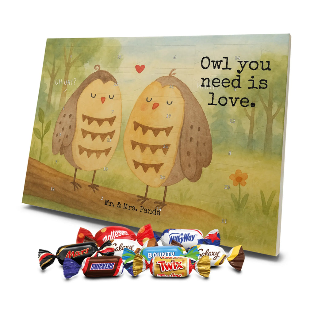 Chocolate advent calendar owls Love Design gift ideas, birthday present, forest animal, bird, nocturnal, illustrated, romantic gift, owl decor, Love saying, Wedding saying, Friend, Owl decoration, Girlfriend gift, Pun funny