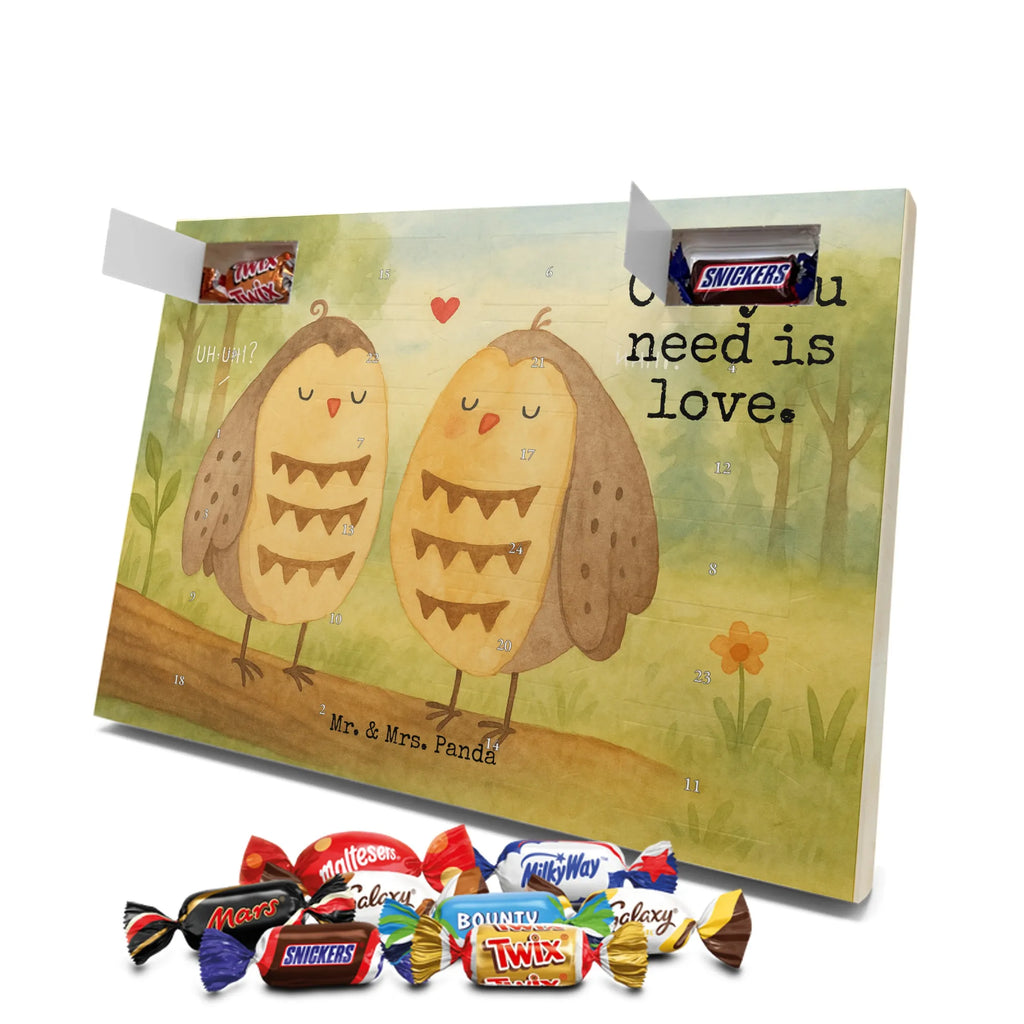 Chocolate advent calendar owls Love Design gift ideas, birthday present, forest animal, bird, nocturnal, illustrated, romantic gift, owl decor, Love saying, Wedding saying, Friend, Owl decoration, Girlfriend gift, Pun funny