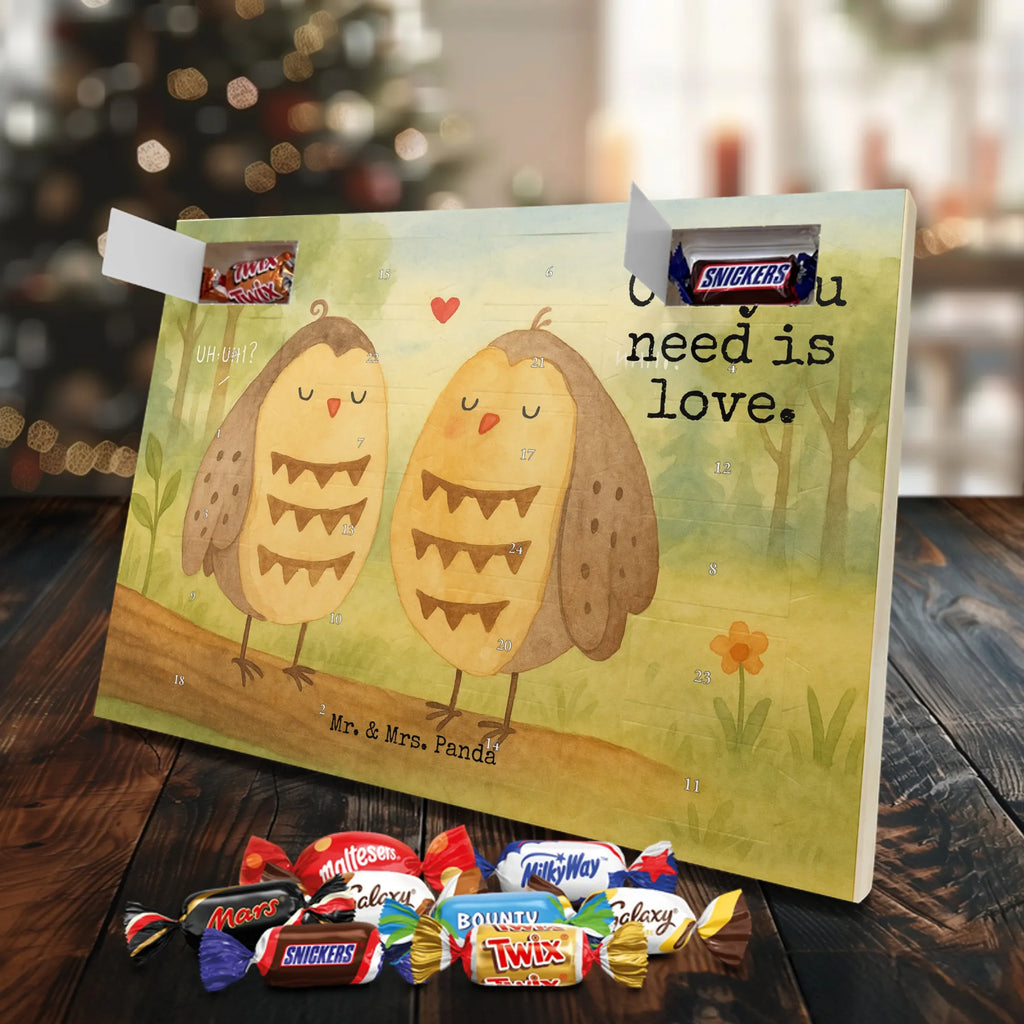 Chocolate advent calendar owls Love Design gift ideas, birthday present, forest animal, bird, nocturnal, illustrated, romantic gift, owl decor, Love saying, Wedding saying, Friend, Owl decoration, Girlfriend gift, Pun funny