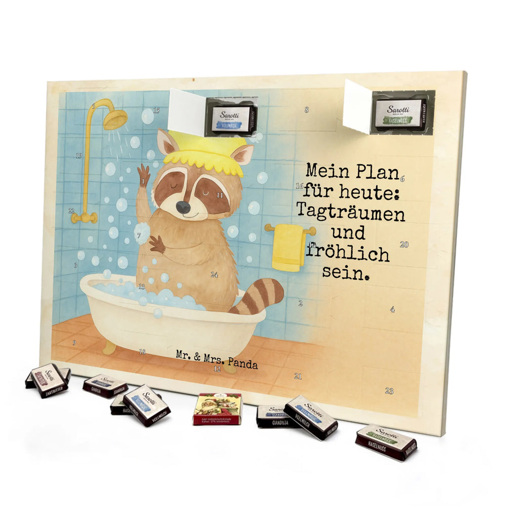 Chocolate advent calendar Raccoon Design card, gift ideas, gifts, small animals, cute, cute animal motives, hand drawn, funny sayings, good mood, special gifts, animal lover, daydreaming, raccoon, soap bubbles, wash