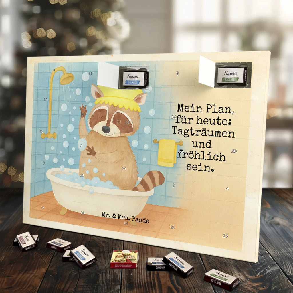 Chocolate advent calendar Raccoon Design card, gift ideas, gifts, small animals, cute, cute animal motives, hand drawn, funny sayings, good mood, special gifts, animal lover, daydreaming, raccoon, soap bubbles, wash