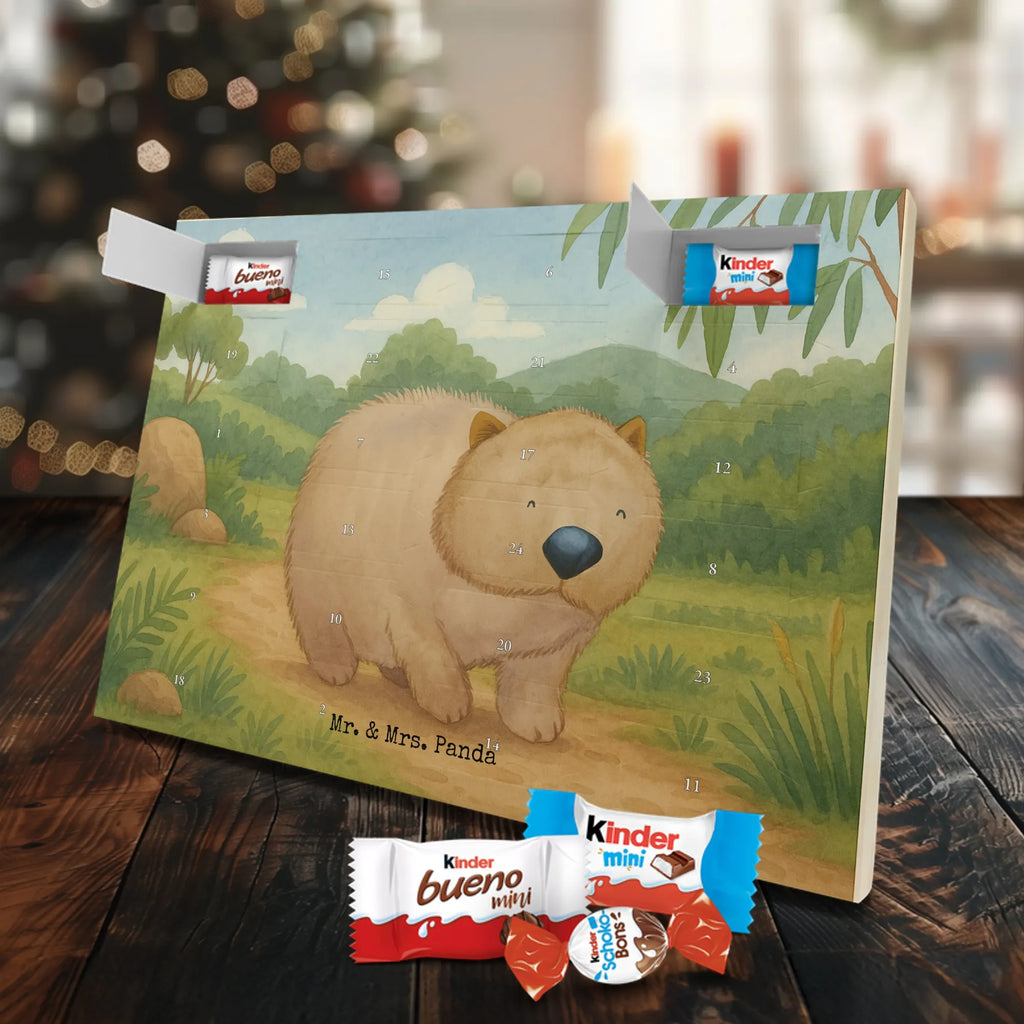 Chocolate advent calendar Wombat Design card, gift ideas, gifts, small animals, cute, cute animal motives, hand drawn, funny sayings, good mood, special gifts, animal lover, saying, life is beautiful, Australia