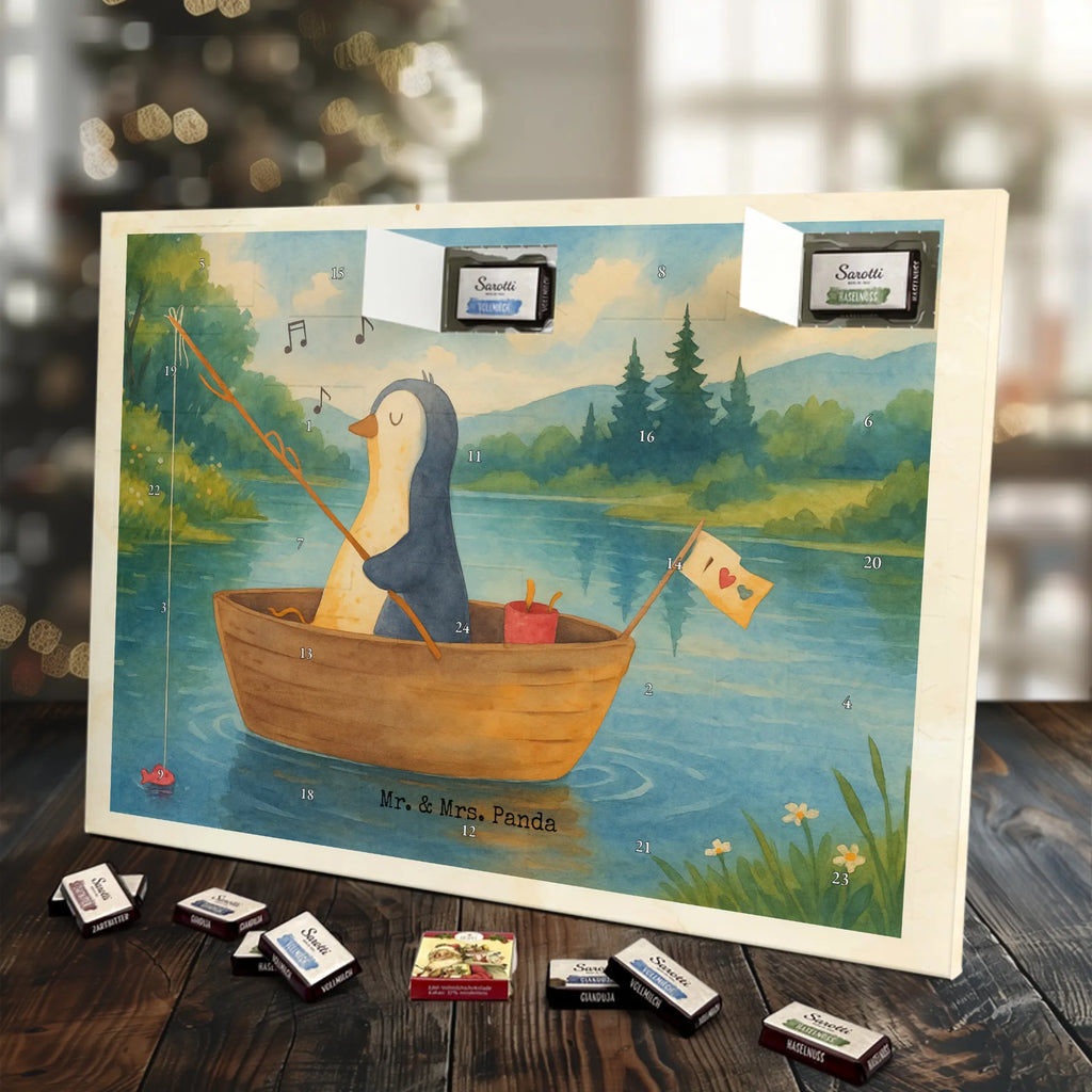 Chocolate advent calendar Penguin fishing boat Design North Pole, Penguins, boat, divorce, fishing boat, gift idea heartache, penguins, new beginning, enjoy, fishing, love of life, new start, separation