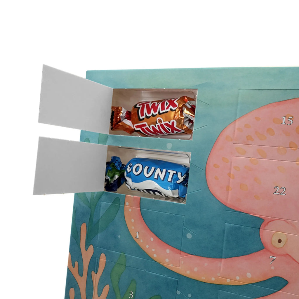 Chocolate advent calendar Squid Design card, gift ideas, gifts, small animals, cute, cute animal motives, hand drawn, funny sayings, good mood, special gifts, animal lover, ocean, water, octopus, arms, sea animal, squid