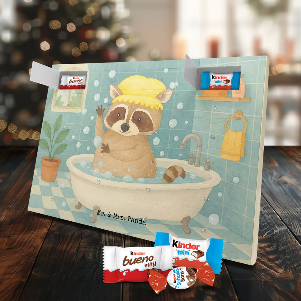 Chocolate advent calendar Raccoon Design card, gift ideas, gifts, small animals, cute, cute animal motives, hand drawn, funny sayings, good mood, special gifts, animal lover, daydreaming, raccoon, soap bubbles, wash
