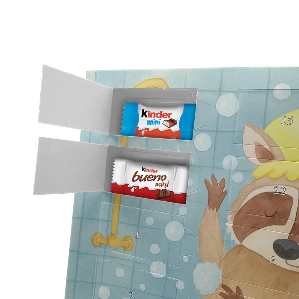 Chocolate advent calendar Raccoon Design card, gift ideas, gifts, small animals, cute, cute animal motives, hand drawn, funny sayings, good mood, special gifts, animal lover, daydreaming, raccoon, soap bubbles, wash