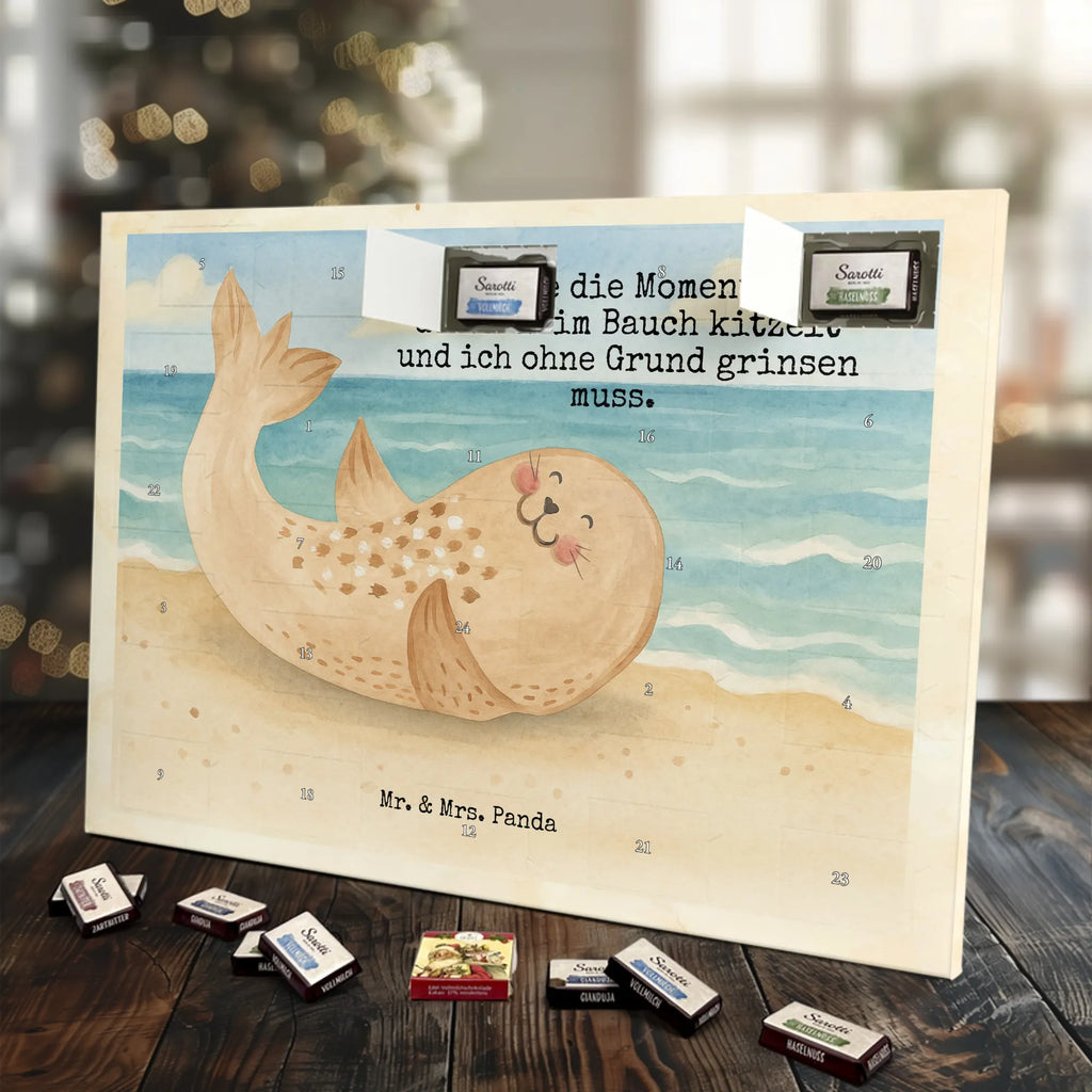 Chocolate advent calendar seal Lay Design card, gift ideas, gifts, small animals, cute, cute animal motives, hand drawn, funny sayings, good mood, special gifts, animal lover, Baltic Sea, seals, Seal, laughter, sea animal, North Sea, joy