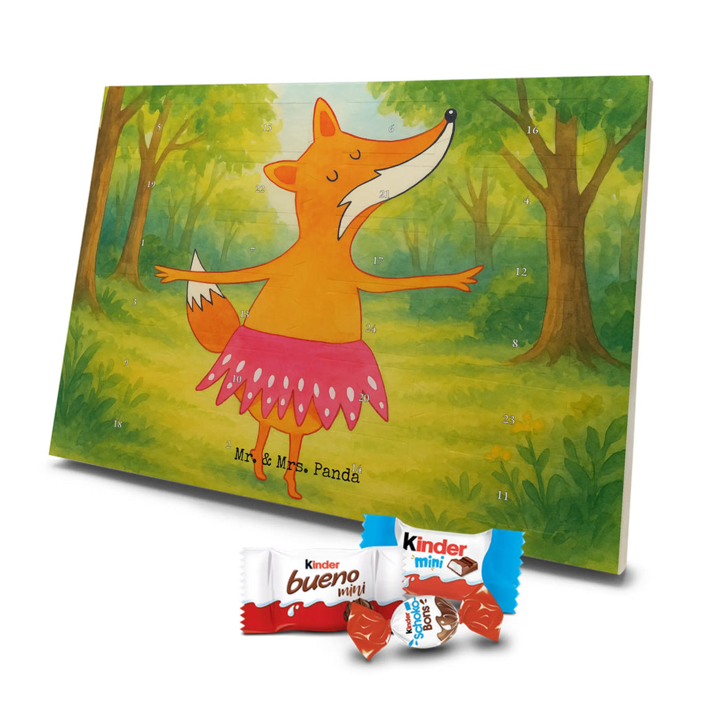 Chocolate advent calendar Fox ballerina Design animal lover, foxes, forest wildlife, clever as a fox, vixen, dancer, invitation, birthday, fox saying, dancing, ballet