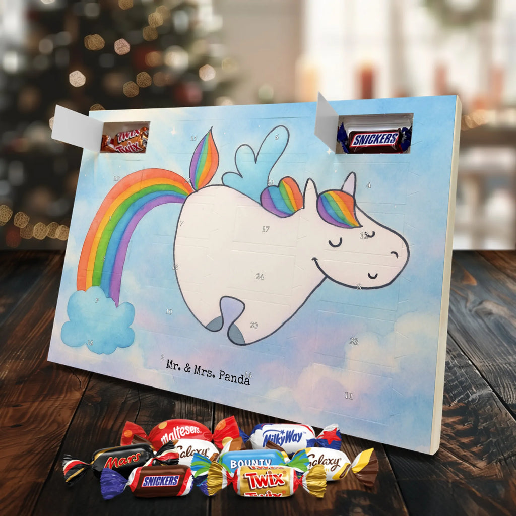 Chocolate advent calendar unicorn Pegasus Design saying fun, growing up, pegasus, playing, unicorn love, reality, rainbow
