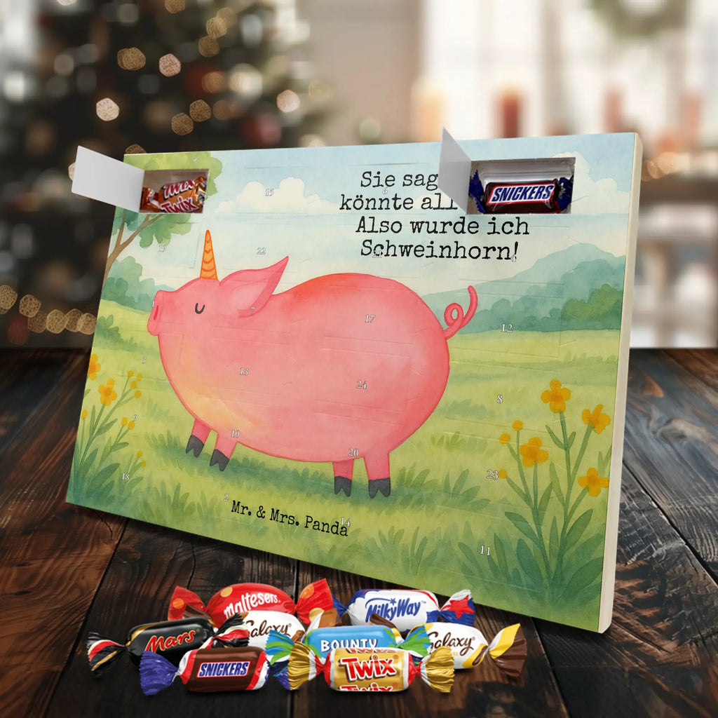 Chocolate advent calendar unicorn Pig Design Funny saying, pigcorn, piggycorn, girlfriend gift