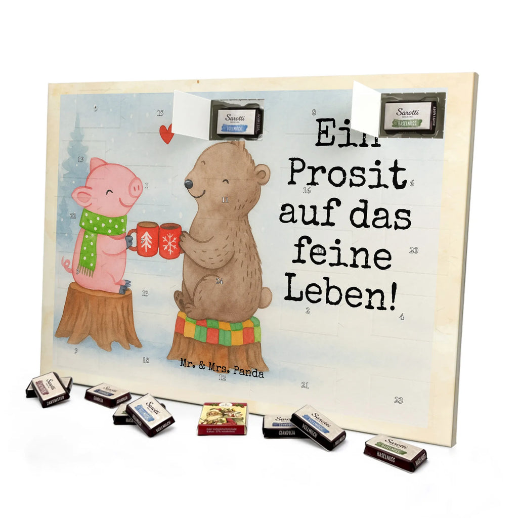 Chocolate advent calendar Glowing Pig Bash Design snow, Christmas time