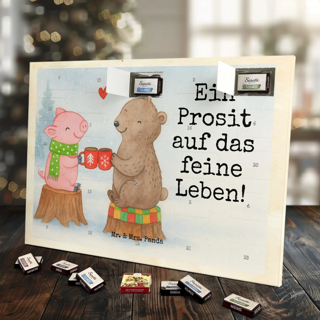 Chocolate advent calendar Glowing Pig Bash Design snow, Christmas time