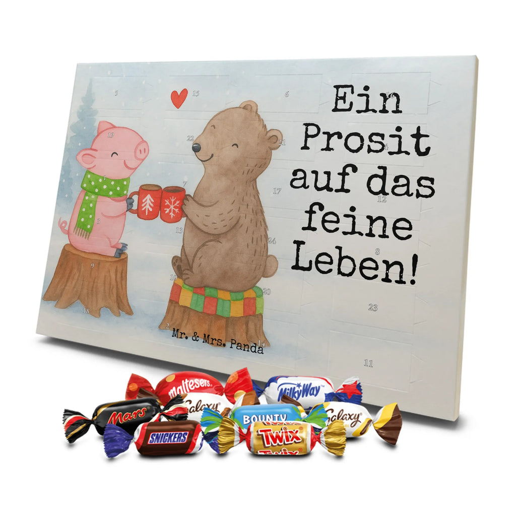 Chocolate advent calendar Glowing Pig Bash Design snow, Christmas time