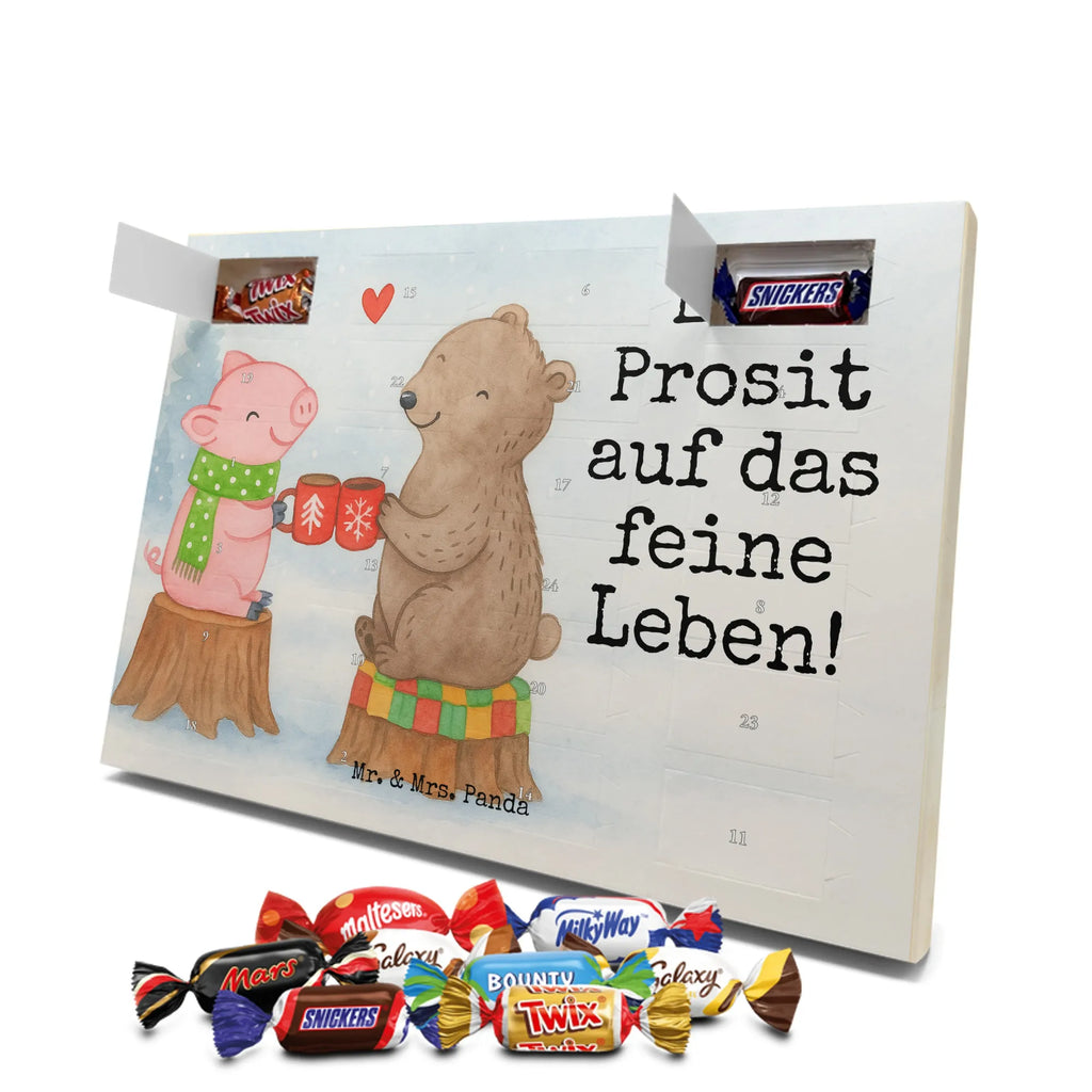 Chocolate advent calendar Glowing Pig Bash Design snow, Christmas time