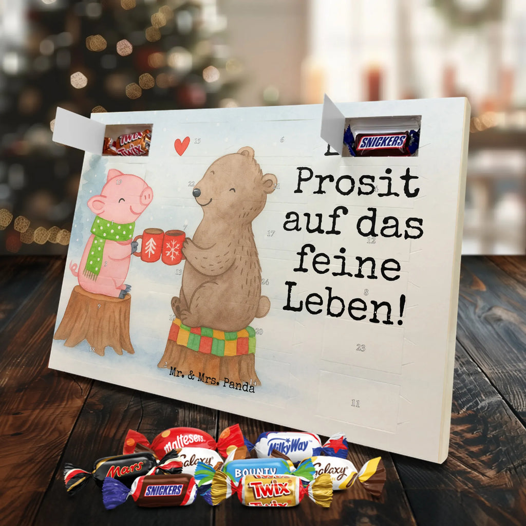 Chocolate advent calendar Glowing Pig Bash Design snow, Christmas time