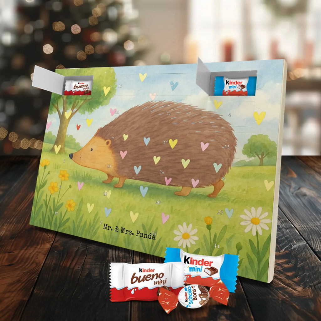 Chocolate advent calendar Hedgehog hearts Design card, gift ideas, gifts, small animals, cute, cute animal motives, hand drawn, funny sayings, good mood, special gifts, animal lover, hearts, trust, kiss, heart