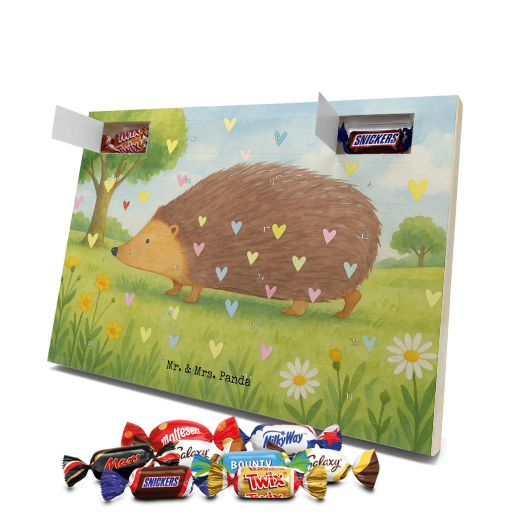 Chocolate advent calendar Hedgehog hearts Design card, gift ideas, gifts, small animals, cute, cute animal motives, hand drawn, funny sayings, good mood, special gifts, animal lover, hearts, trust, kiss, heart