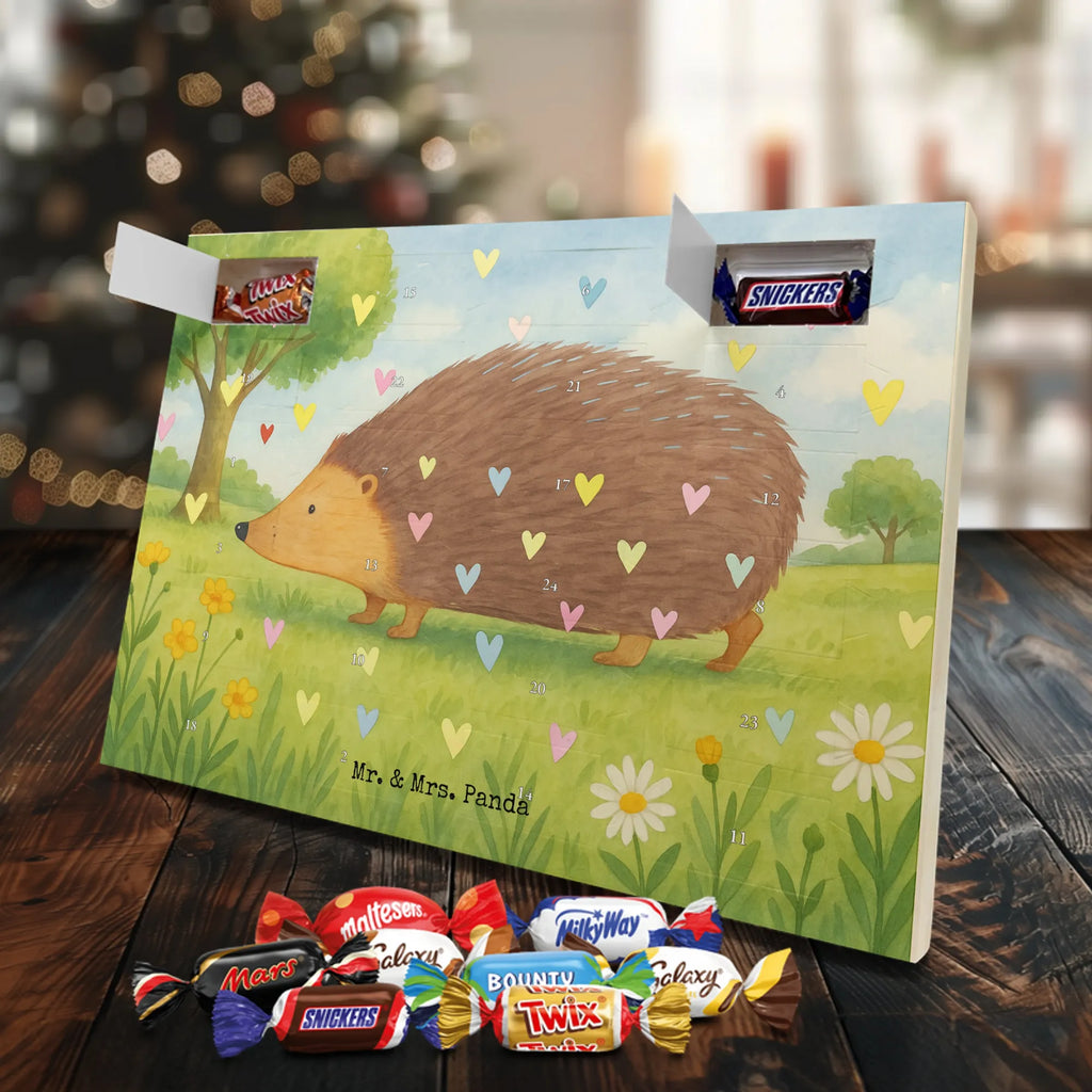 Chocolate advent calendar Hedgehog hearts Design card, gift ideas, gifts, small animals, cute, cute animal motives, hand drawn, funny sayings, good mood, special gifts, animal lover, hearts, trust, kiss, heart