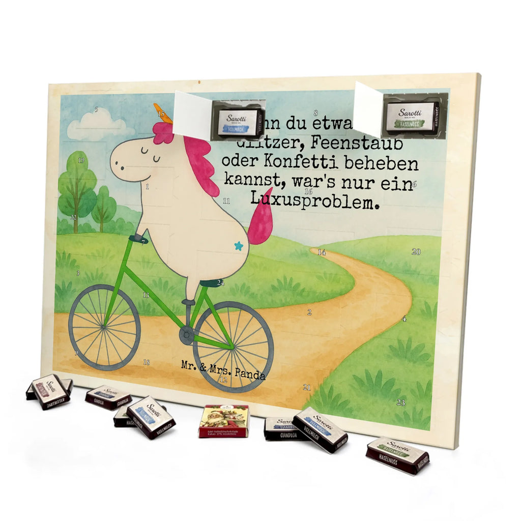 Chocolate advent calendar unicorn cyclist Design wheel, confetti, fairy dust, cycling, present, love affliction, cyclist gift, grief, luxury problem