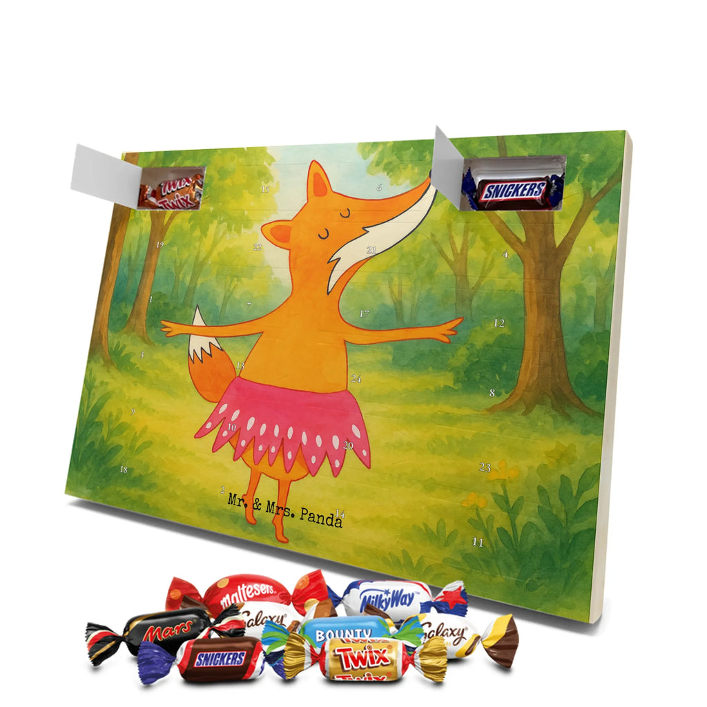 Chocolate advent calendar Fox ballerina Design animal lover, foxes, forest wildlife, clever as a fox, vixen, dancer, invitation, birthday, fox saying, dancing, ballet