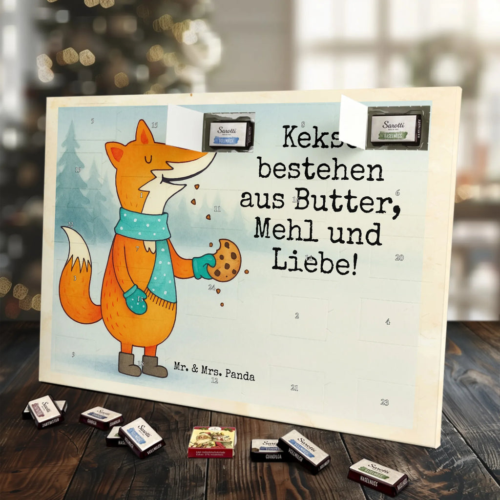 Chocolate advent calendar Fox biscuit Design animal lover, foxes, forest wildlife, clever as a fox, cookies, baking saying, kitchen decoration, christmas time, christmas present
