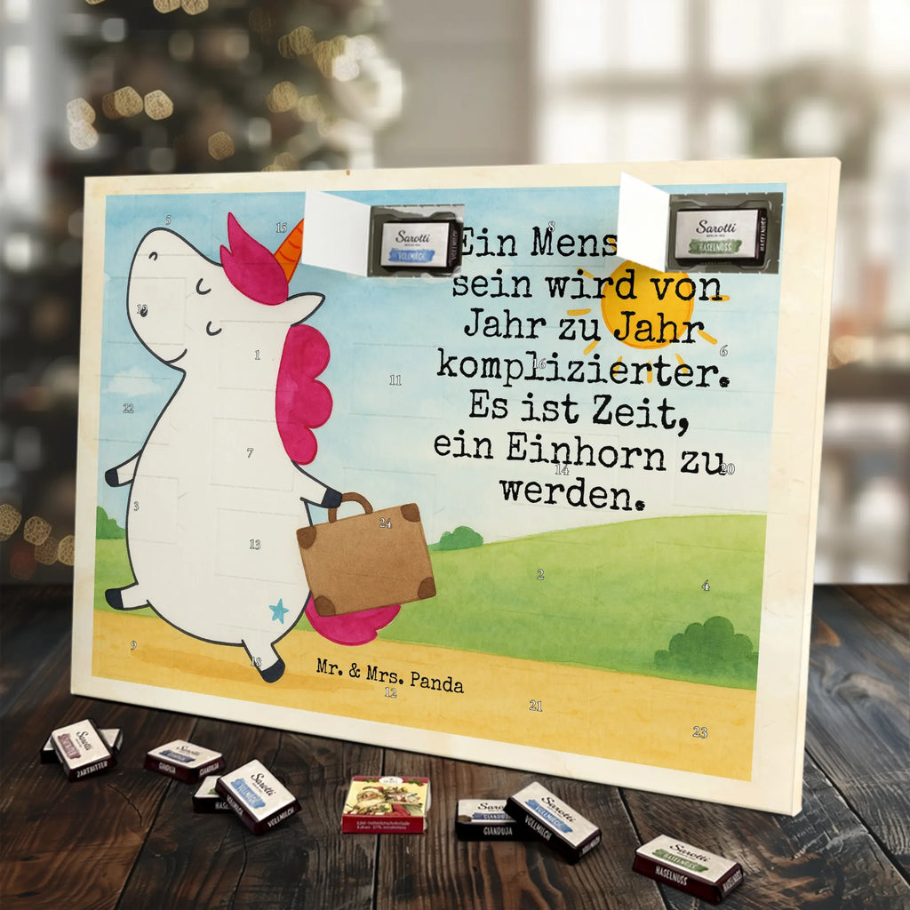 Chocolate advent calendar unicorn Suitcase Design adventure, suitcase, travel, holiday present, luggage, traveler gift