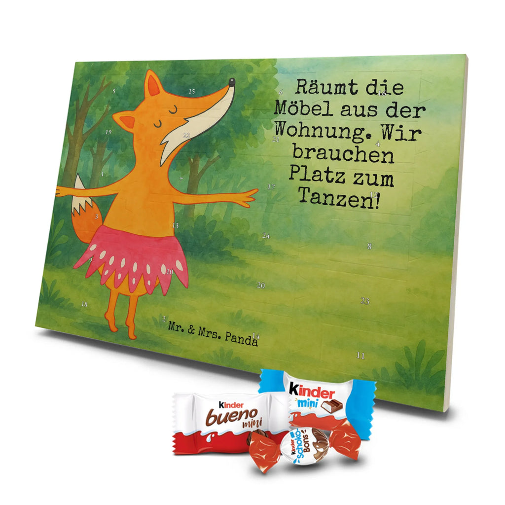 Chocolate advent calendar Fox ballerina Design animal lover, foxes, forest wildlife, clever as a fox, vixen, dancer, invitation, birthday, fox saying, dancing, ballet