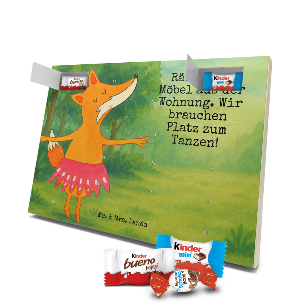 Chocolate advent calendar Fox ballerina Design animal lover, foxes, forest wildlife, clever as a fox, vixen, dancer, invitation, birthday, fox saying, dancing, ballet