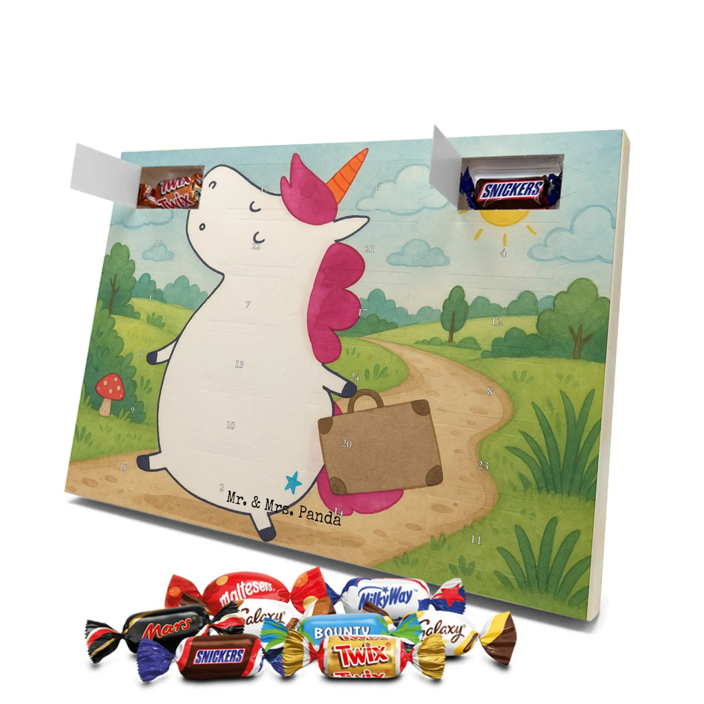 Chocolate advent calendar unicorn Suitcase Design adventure, suitcase, travel, holiday present, luggage, traveler gift