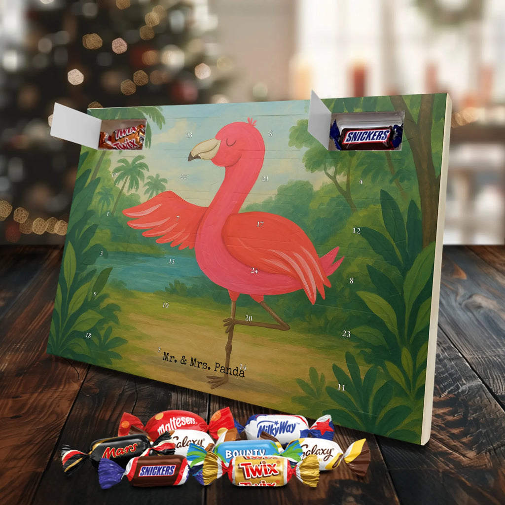 Chocolate advent calendar flamingo yoga Design children, gifts, gift idea, funny sayings, pink bird, bird of paradise, red, flamingo decoration, gift pink, adults, flamingo fans, vacation, unusual gifts in pink, pink gifts, girls gifts, small gifts, Caribbean feeling, relaxation, mindfulness, yoga exercise, bird, agitation, deep relaxation, anger