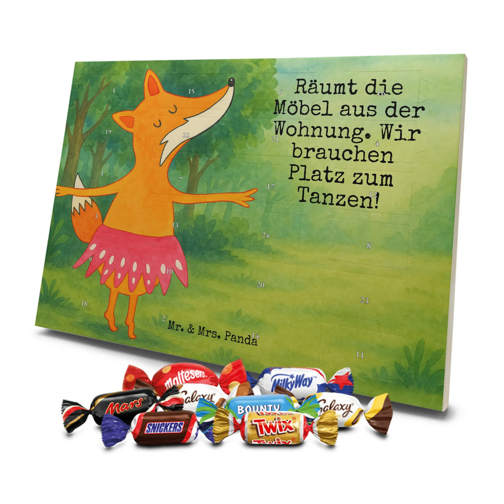 Chocolate advent calendar Fox ballerina Design animal lover, foxes, forest wildlife, clever as a fox, vixen, dancer, invitation, birthday, fox saying, dancing, ballet