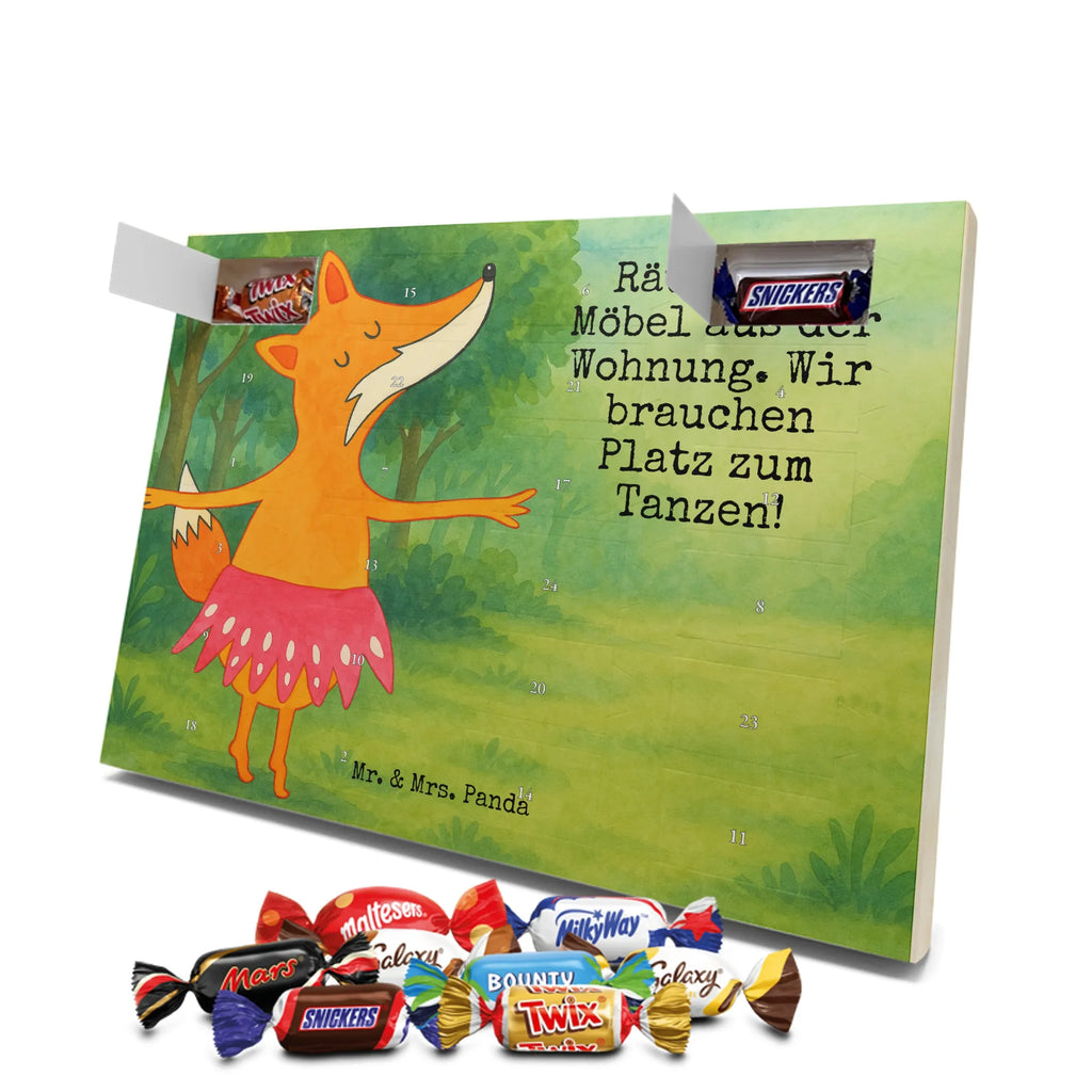 Chocolate advent calendar Fox ballerina Design animal lover, foxes, forest wildlife, clever as a fox, vixen, dancer, invitation, birthday, fox saying, dancing, ballet