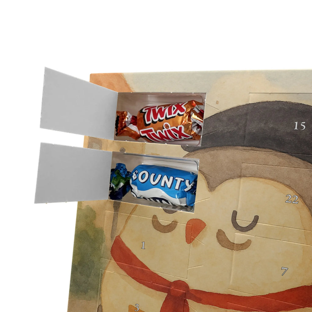 Chocolate advent calendar Owl France Design gift ideas, birthday present, forest animal, bird, nocturnal, illustrated, romantic gift, owl decor, Say beautiful, Life is beautiful, France, Owls, Say French, Owl decoration