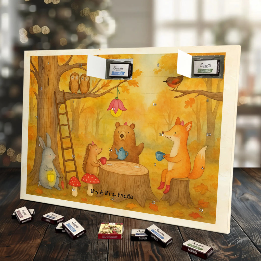 Chocolate advent calendar forest animals picnic Design card, gift ideas, gifts, small animals, cute, cute animal motives, hand drawn, funny sayings, good mood, special gifts, animal lover, mouse, forest, hare, squirrel, forest animals, picnic