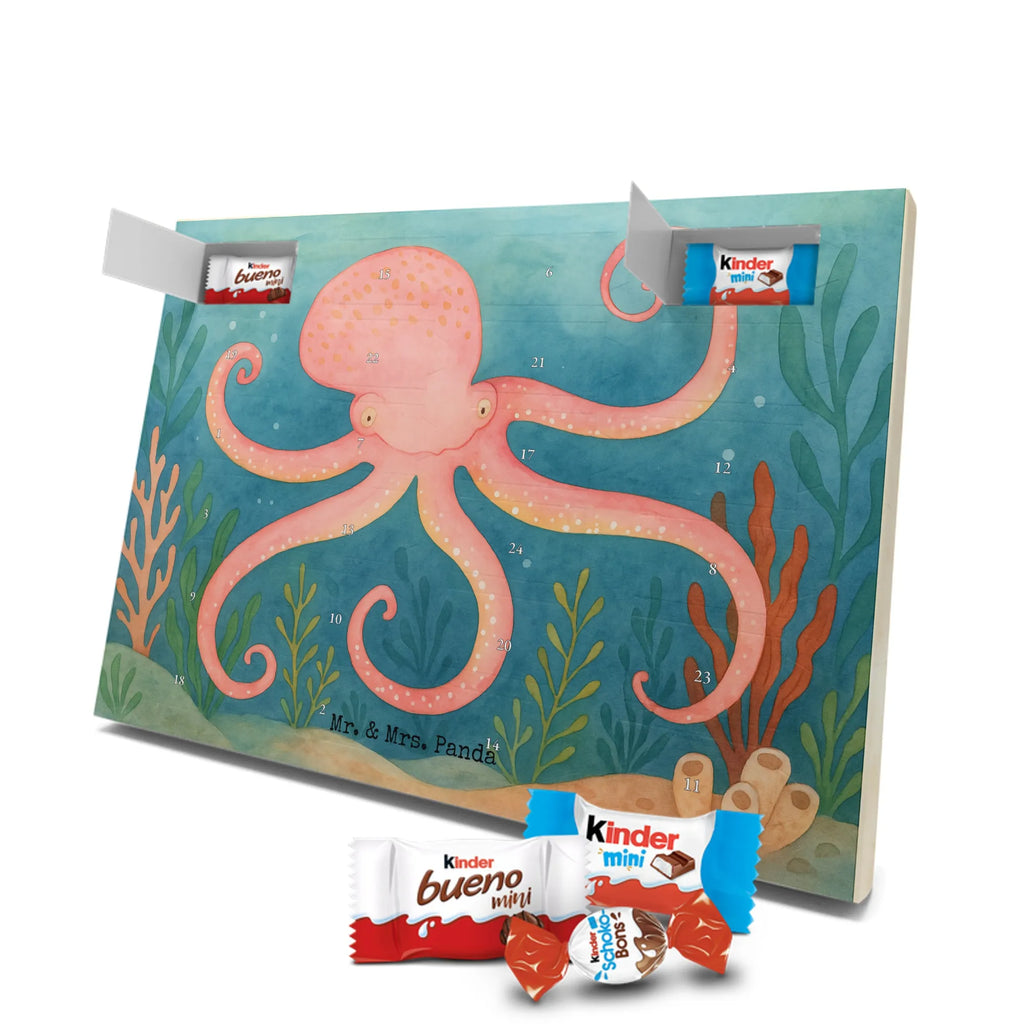 Chocolate advent calendar Squid Design card, gift ideas, gifts, small animals, cute, cute animal motives, hand drawn, funny sayings, good mood, special gifts, animal lover, ocean, water, octopus, arms, sea animal, squid