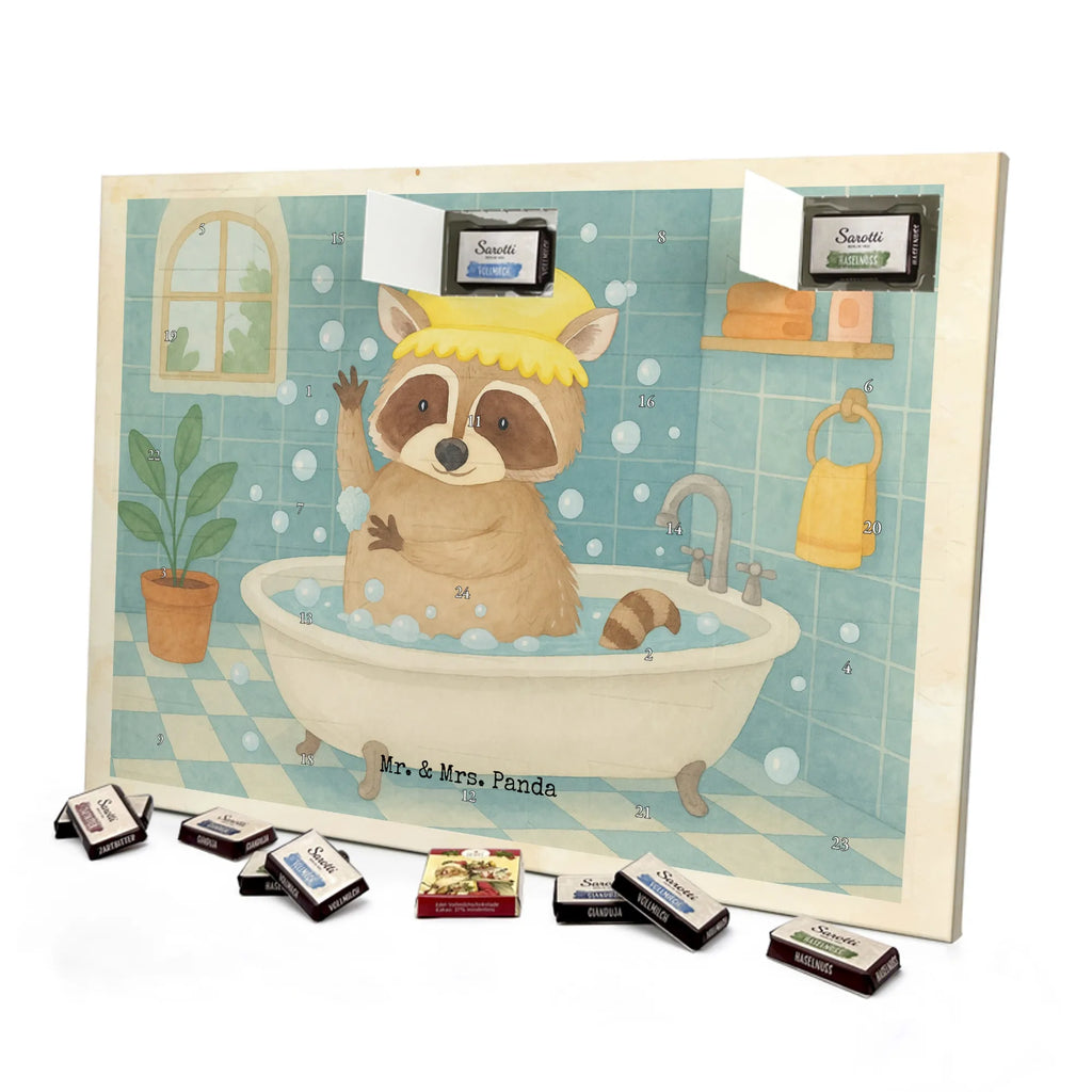 Chocolate advent calendar Raccoon Design card, gift ideas, gifts, small animals, cute, cute animal motives, hand drawn, funny sayings, good mood, special gifts, animal lover, daydreaming, raccoon, soap bubbles, wash