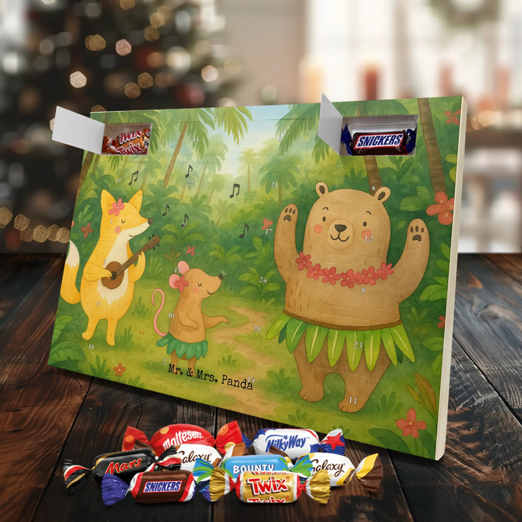 Chocolate advent calendar forest animals Aloha Design card, gift ideas, gifts, small animals, cute, cute animal motives, hand drawn, funny sayings, good mood, special gifts, animal lover, rabbit, dancing, forest animals, music, laughter, forest