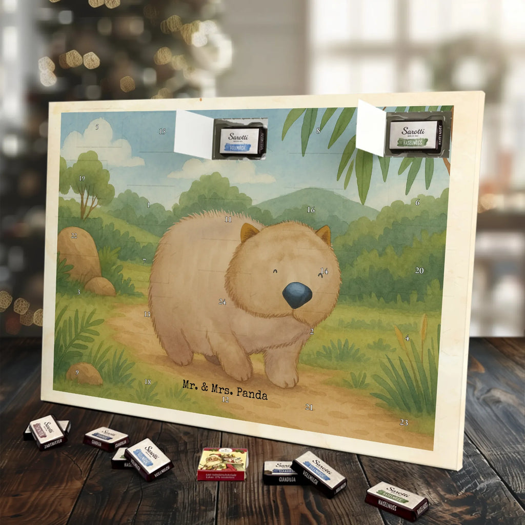 Chocolate advent calendar Wombat Design card, gift ideas, gifts, small animals, cute, cute animal motives, hand drawn, funny sayings, good mood, special gifts, animal lover, saying, life is beautiful, Australia