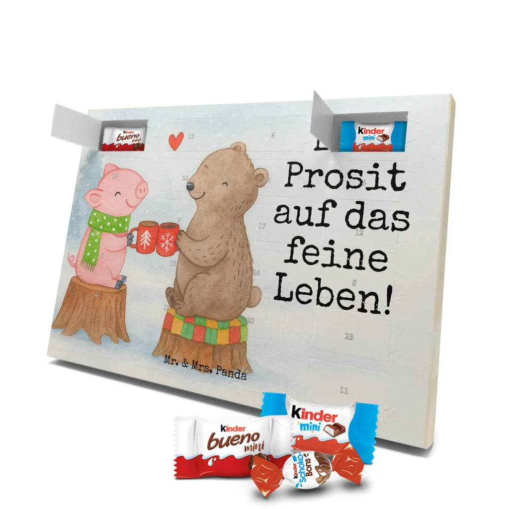 Chocolate advent calendar Glowing Pig Bash Design snow, Christmas time