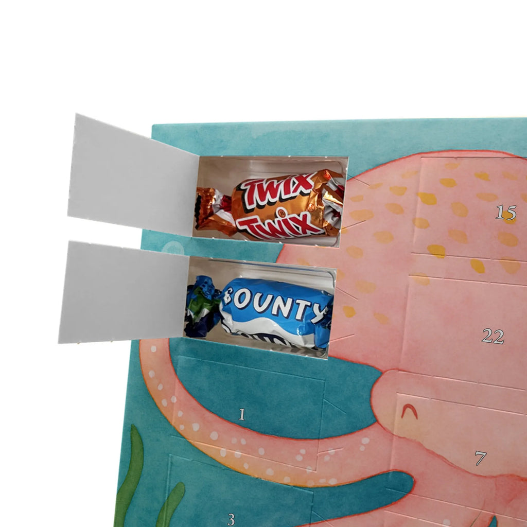 Chocolate advent calendar Squid Design card, gift ideas, gifts, small animals, cute, cute animal motives, hand drawn, funny sayings, good mood, special gifts, animal lover, ocean, water, octopus, arms, sea animal, squid