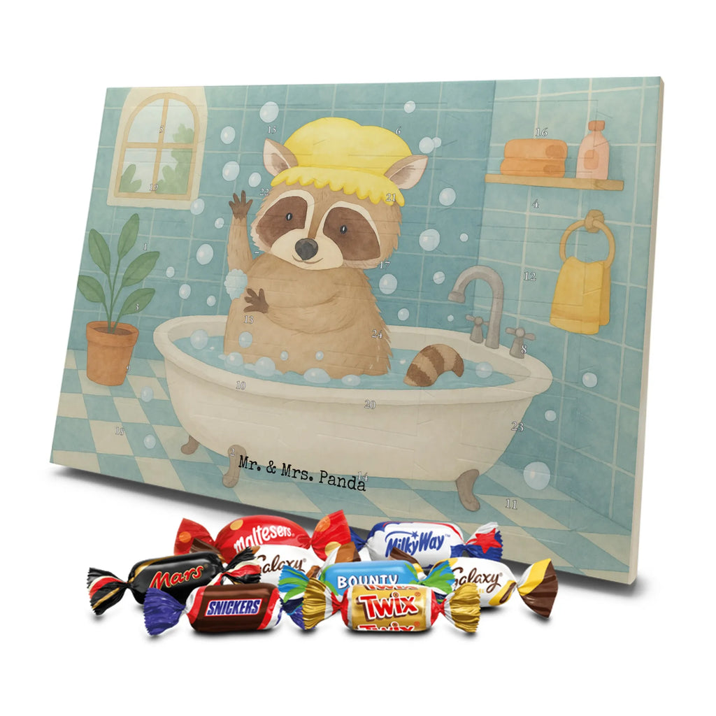 Chocolate advent calendar Raccoon Design card, gift ideas, gifts, small animals, cute, cute animal motives, hand drawn, funny sayings, good mood, special gifts, animal lover, daydreaming, raccoon, soap bubbles, wash