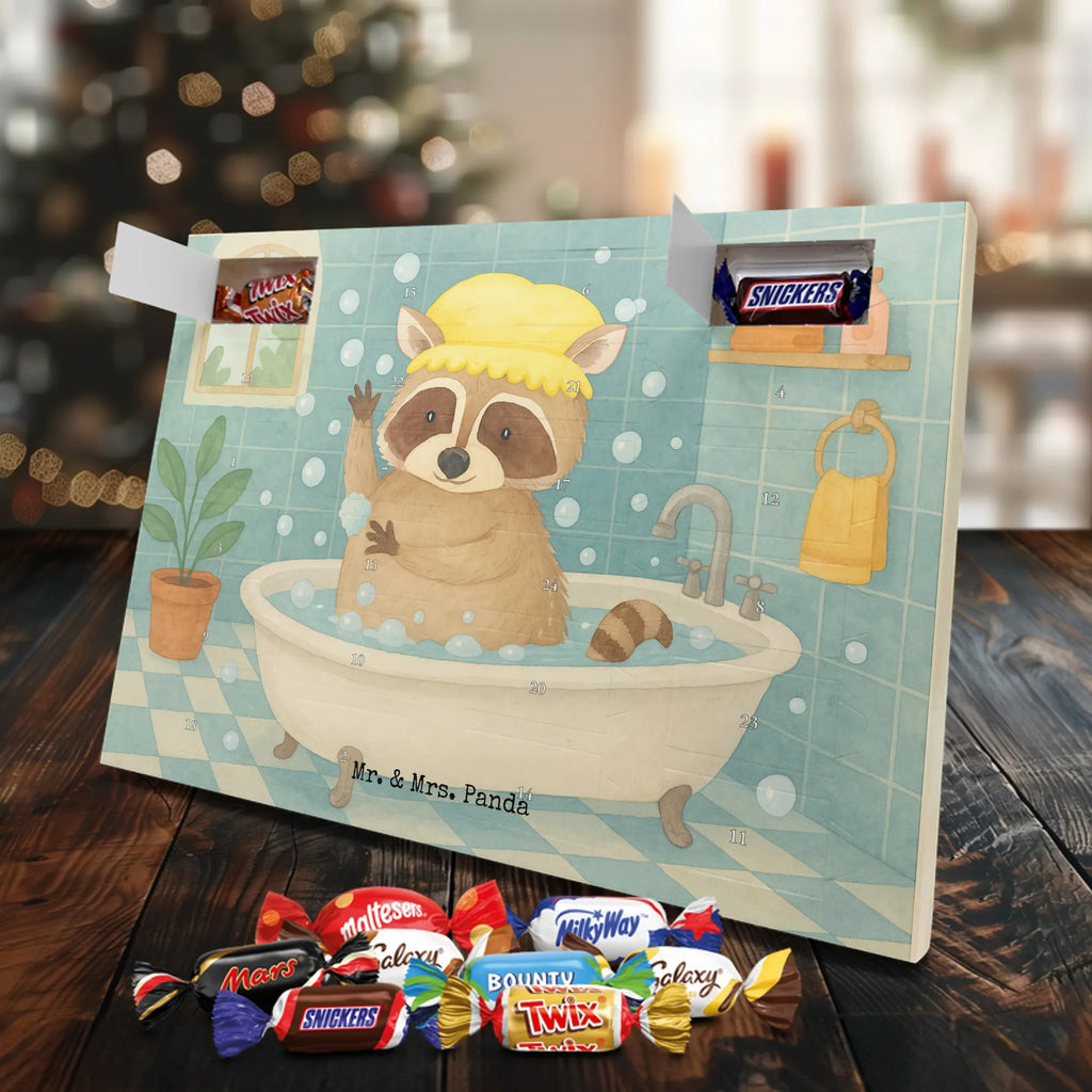 Chocolate advent calendar Raccoon Design card, gift ideas, gifts, small animals, cute, cute animal motives, hand drawn, funny sayings, good mood, special gifts, animal lover, daydreaming, raccoon, soap bubbles, wash