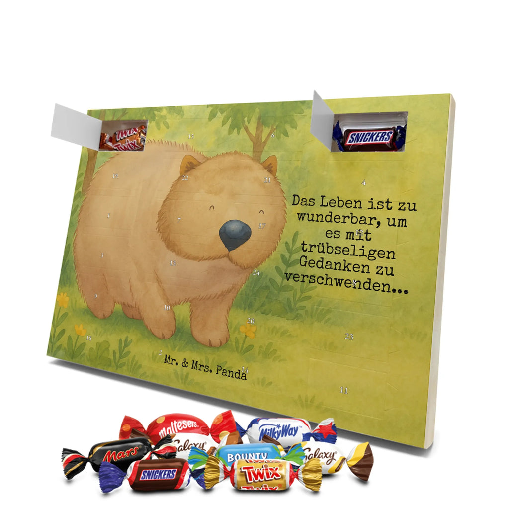 Chocolate advent calendar Wombat Design card, gift ideas, gifts, small animals, cute, cute animal motives, hand drawn, funny sayings, good mood, special gifts, animal lover, saying, life is beautiful, Australia