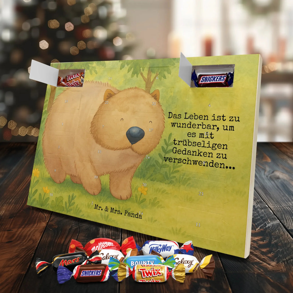 Chocolate advent calendar Wombat Design card, gift ideas, gifts, small animals, cute, cute animal motives, hand drawn, funny sayings, good mood, special gifts, animal lover, saying, life is beautiful, Australia